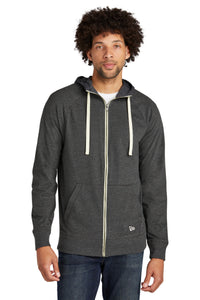 New Era  Sueded Cotton Blend Full-Zip Hoodie - Black Heather