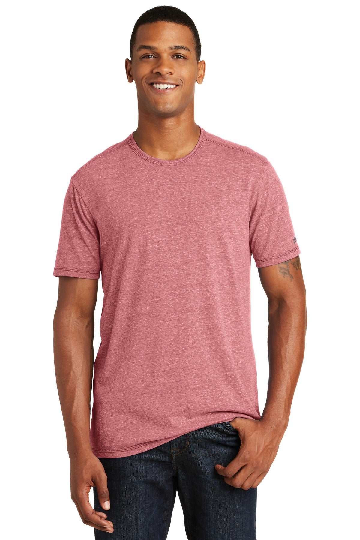 DISCONTINUED New Era  Tri-Blend Performance Crew Tee - Crimson