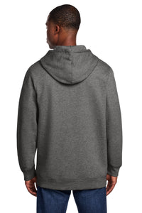 New Era Comeback Fleece Full-Zip Hoodie NEA551 - Dark Heather Grey Back