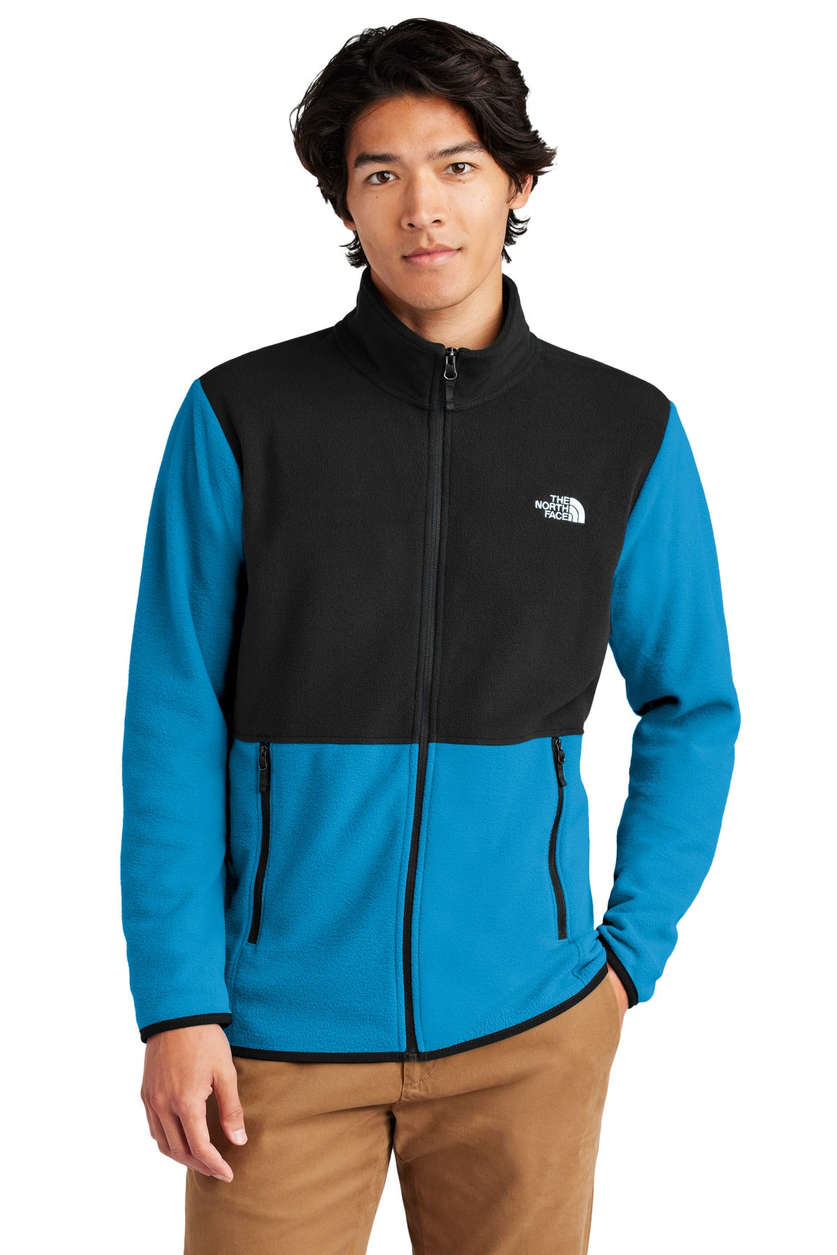 The North Face Glacier Full-Zip Fleece Jacket NF0A7V4J - Hero Blue/ TNF Black