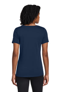 Nike Women's Dri-FIT Cotton/Poly Scoop Neck Tee - College Navy Back