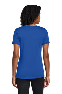 Nike Women's Dri-FIT Cotton/Poly Scoop Neck Tee - Rush Blue Back