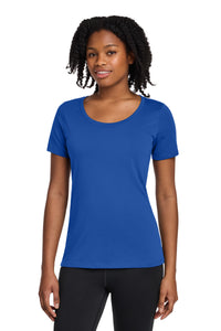 Nike Women's Dri-FIT Cotton/Poly Scoop Neck Tee - Rush Blue