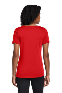 Nike Women's Dri-FIT Cotton/Poly Scoop Neck Tee - University Red Back