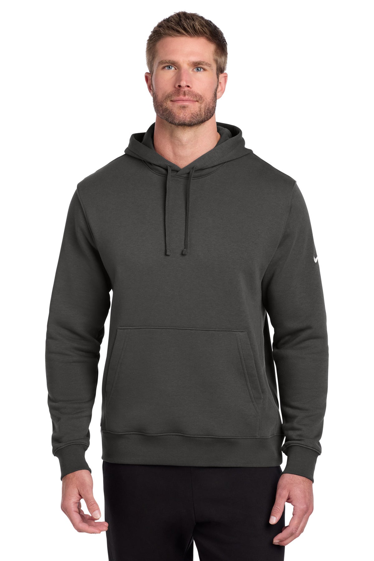 Nike Club Fleece Sleeve Swoosh Pullover Hoodie NKDR1499 - Anthracite