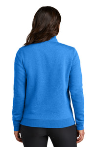 Nike Women's Club Fleece Sleeve Swoosh 1/2-Zip NKDX6720 - Light Game Royal Heather Back