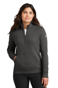 Nike Women's Club Fleece Sleeve Swoosh 1/2-Zip NKDX6720 - Anthracite