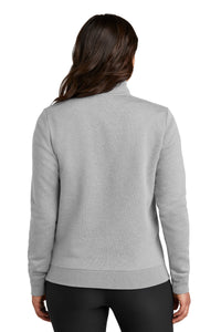 Nike Women's Club Fleece Sleeve Swoosh 1/2-Zip NKDX6720 - Dark Grey Heather Back