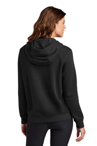 Nike Women's Club Fleece Sleeve Swoosh Pullover Hoodie NKFD9889 - Black Back
