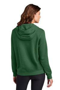 Nike Women's Club Fleece Sleeve Swoosh Pullover Hoodie NKFD9889 - Gorge Green Back