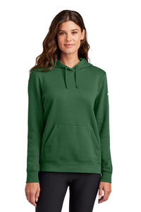 Nike Women's Club Fleece Sleeve Swoosh Pullover Hoodie NKFD9889 - Gorge Green