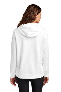 Nike Women's Club Fleece Sleeve Swoosh Pullover Hoodie NKFD9889 - White Back