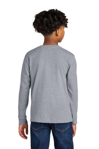 Next Level Apparel Youth Cotton Long Sleeve Tee NL3311 - Heather Gray Back