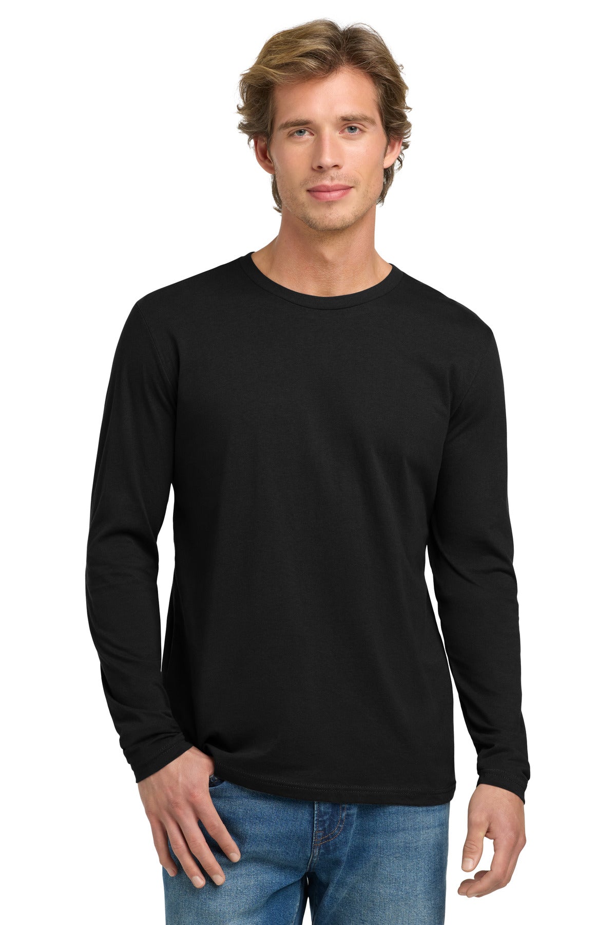 Next Level Apparel Cotton Long Sleeve Tee - Black