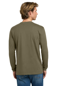 Next Level Apparel Cotton Long Sleeve Tee - Military Green Back