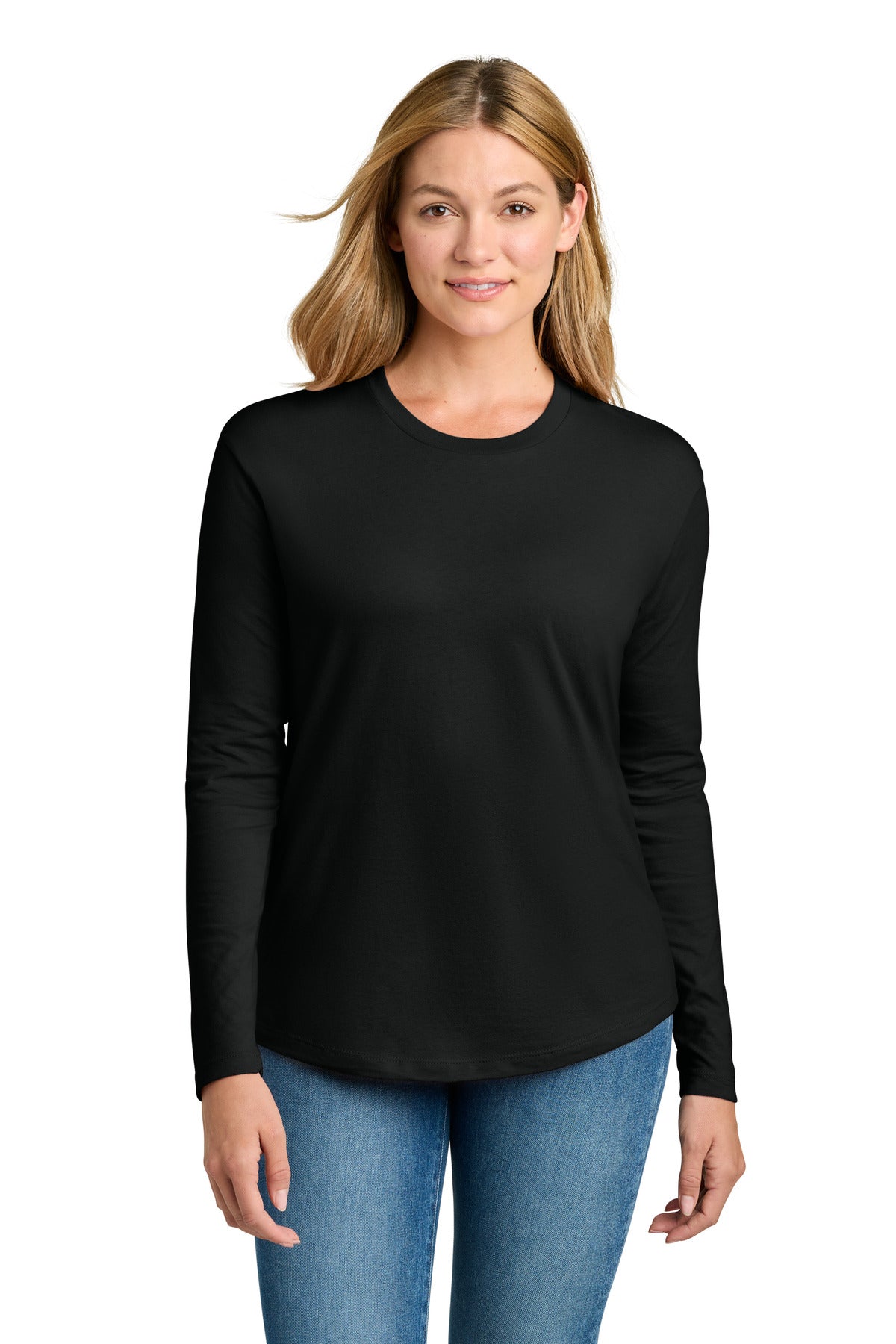 Next Level Apparel Women's Cotton Relaxed Long Sleeve Tee NL3911 - Black