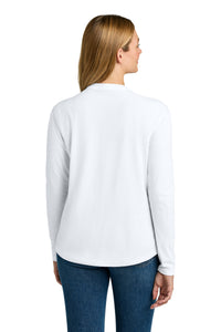 Next Level Apparel Women's Cotton Relaxed Long Sleeve Tee NL3911 - White Back