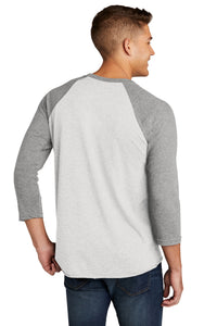 Next Level Apparel   Adult Tri-Blend 3/4-Sleeve Raglan Tee - Prem Hthr/ Hthr White Back