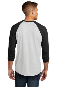 Next Level Apparel   Adult Tri-Blend 3/4-Sleeve Raglan Tee - VTG Black/ Hthr White Back