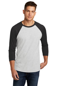 Next Level Apparel   Adult Tri-Blend 3/4-Sleeve Raglan Tee - VTG Black/ Hthr White
