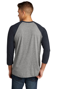 Next Level Apparel   Adult Tri-Blend 3/4-Sleeve Raglan Tee - VTG Navy/ Prem Hthr Back