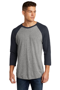 Next Level Apparel   Adult Tri-Blend 3/4-Sleeve Raglan Tee - VTG Navy/ Prem Hthr