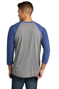 Next Level Apparel   Adult Tri-Blend 3/4-Sleeve Raglan Tee - VTG Royal/ Prem Hthr Back