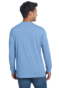 Next Level Apparel Adult CVC Long Sleeve Tee NL6211 - Heather Columbia Blue Back