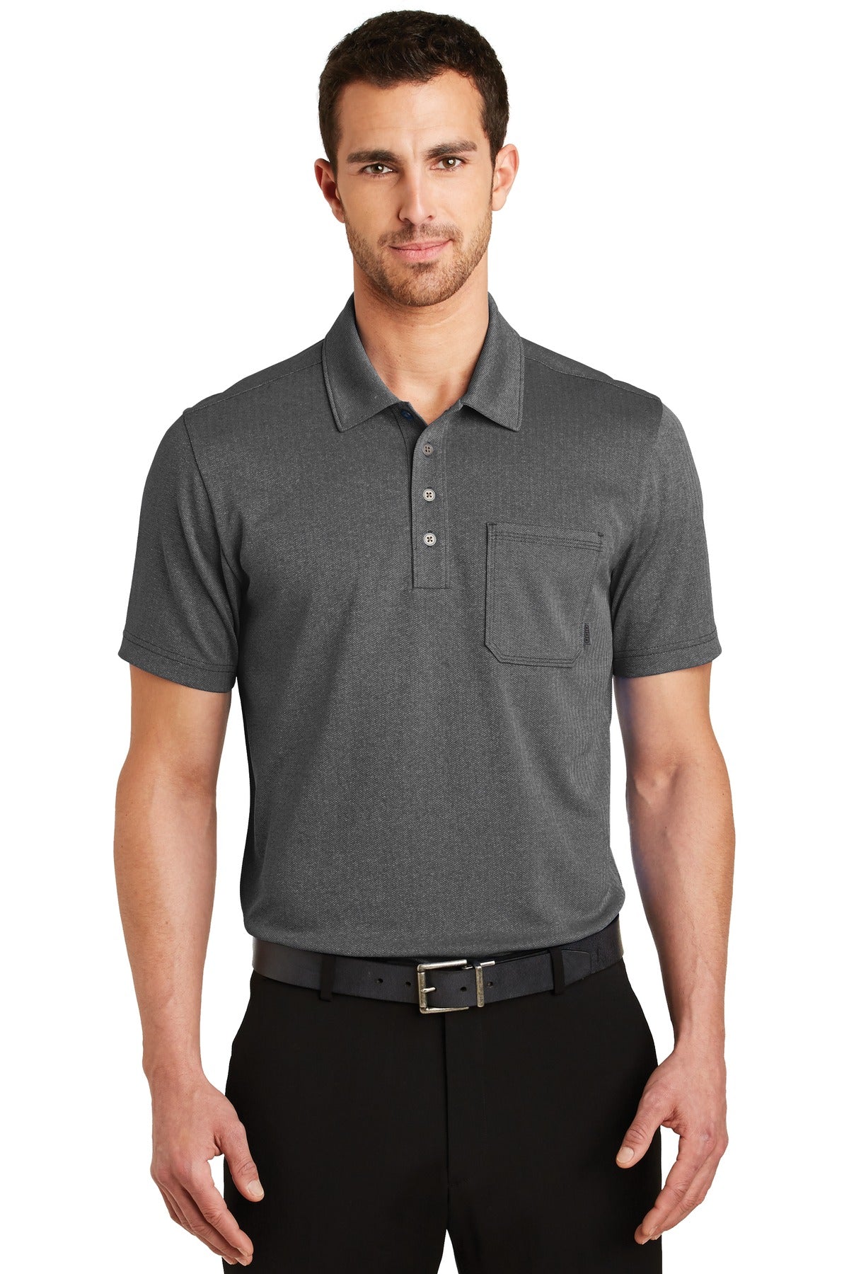 DISCONTINUED OGIO Express Polo - Blacktop Herringbone