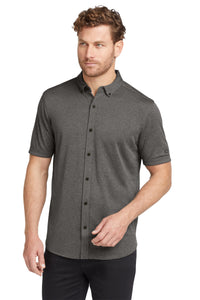 OGIO  Gravitate Full-Button Polo - Dark Heather Grey