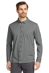 OGIO   Code Stretch Long Sleeve Button-Up - Tarmac Grey Heather