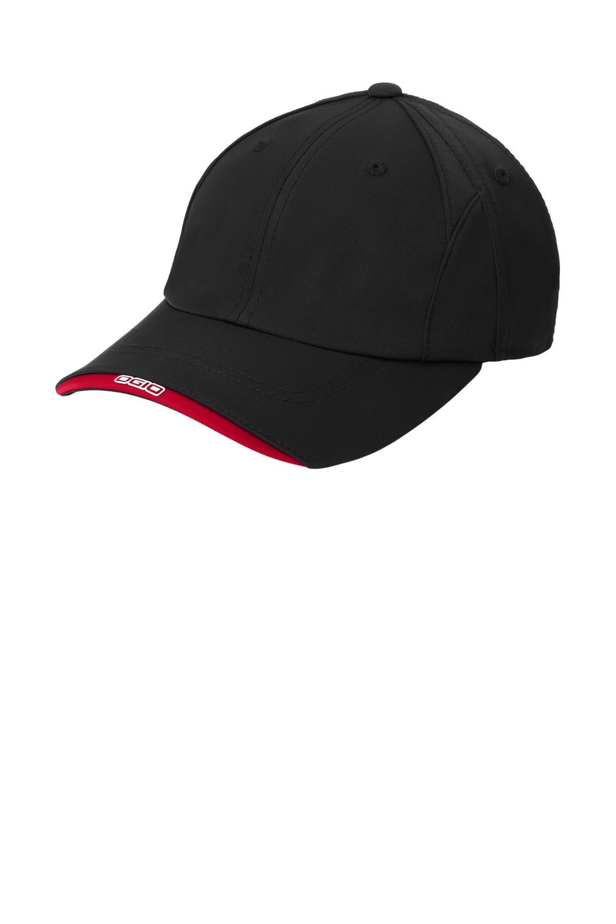 DISCONTINUED OGIO - X-Over Cap - Blacktop/ Chili Red