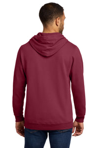 Port & Co Beach Wash Garment-Dyed Pullover Hooded Sweatshirt - Merlot Back