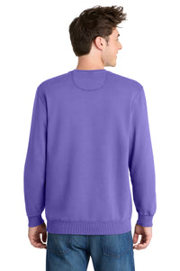 Port & Co Beach Wash Garment-Dyed Crewneck Sweatshirt PC098 - Amethyst Back