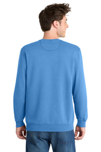 Port & Co Beach Wash Garment-Dyed Crewneck Sweatshirt PC098 - Blue Moon Back