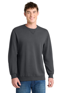 Port & Co Beach Wash Garment-Dyed Crewneck Sweatshirt PC098 - Coal