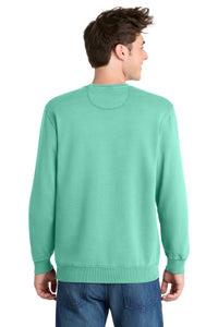 Port & Co Beach Wash Garment-Dyed Crewneck Sweatshirt PC098 - Cool Mint Back