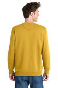 Port & Co Beach Wash Garment-Dyed Crewneck Sweatshirt PC098 - Dijon Back