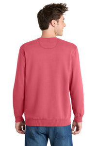 Port & Co Beach Wash Garment-Dyed Crewneck Sweatshirt PC098 - Fruit Punch Back
