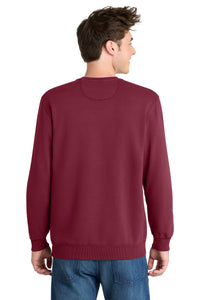 Port & Co Beach Wash Garment-Dyed Crewneck Sweatshirt PC098 - Merlot Back