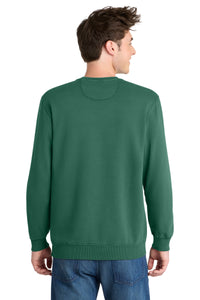 Port & Co Beach Wash Garment-Dyed Crewneck Sweatshirt PC098 - Nordic Green Back