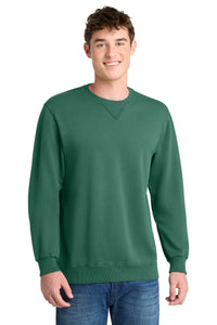 Port & Co Beach Wash Garment-Dyed Crewneck Sweatshirt PC098 - Nordic Green