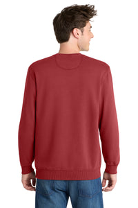 Port & Co Beach Wash Garment-Dyed Crewneck Sweatshirt PC098 - Red Rock Back