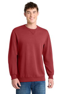 Port & Co Beach Wash Garment-Dyed Crewneck Sweatshirt PC098 - Red Rock