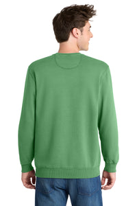 Port & Co Beach Wash Garment-Dyed Crewneck Sweatshirt PC098 - Safari Back