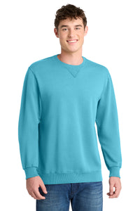Port & Co Beach Wash Garment-Dyed Crewneck Sweatshirt PC098 - Tidal Wave