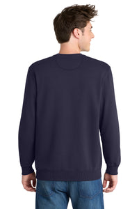 Port & Co Beach Wash Garment-Dyed Crewneck Sweatshirt PC098 - True Navy Back