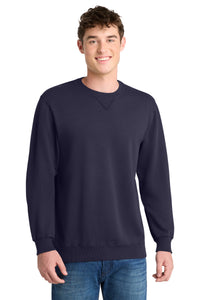 Port & Co Beach Wash Garment-Dyed Crewneck Sweatshirt PC098 - True Navy