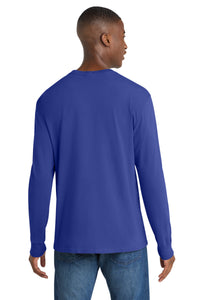 Port & Co Beach Wash Garment-Dyed Long Sleeve Tee PC099LS - Blue Iris Back
