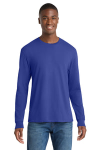 Port & Co Beach Wash Garment-Dyed Long Sleeve Tee PC099LS - Blue Iris
